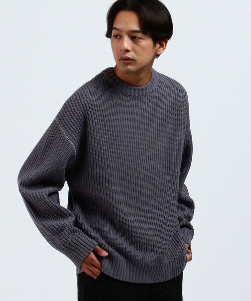 BEAMS HEART(ビームスハート)の「BEAMS HEART / 片畔 クルーネック ニット(ユニックス)(ニット/セーター・メンズ・オフホワイト/ブラック/グリーン系その他/ブルー系その他・SMALL/MEDIUM/LARGE)」の4枚目の写真