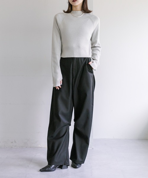 mystic(ミスティック)の「【3サイズ/6色展開】カーブスラックス(スラックス・レディース・チャコールグレー/ブラック/アイボリー/グレー/ブラウン/ベージュ・0/1/2)」の19枚目の写真