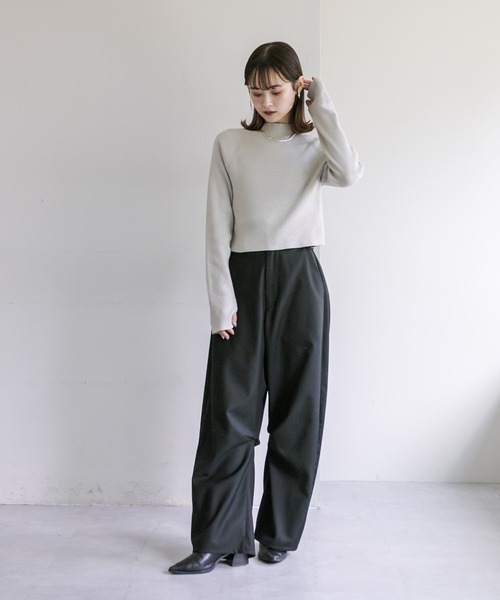 mystic(ミスティック)の「【3サイズ/6色展開】カーブスラックス(スラックス・レディース・チャコールグレー/ブラック/アイボリー/グレー/ブラウン/ベージュ・0/1/2)」の18枚目の写真