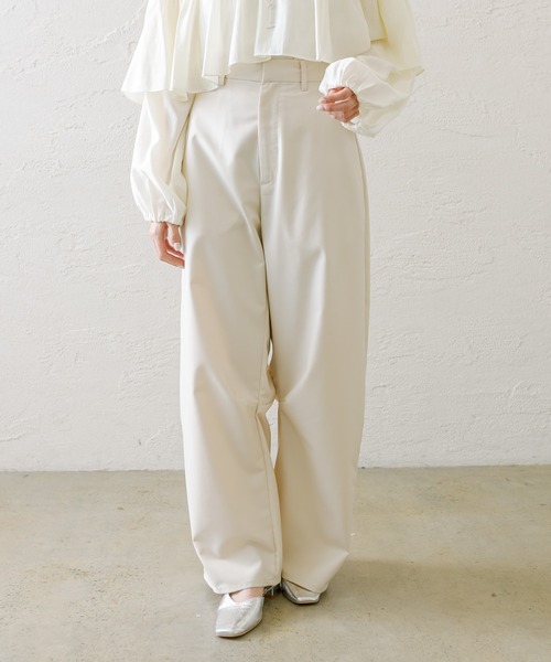 mystic(ミスティック)の「【3サイズ/6色展開】カーブスラックス(スラックス・レディース・チャコールグレー/ブラック/アイボリー/グレー/ブラウン/ベージュ・0/1/2)」の22枚目の写真