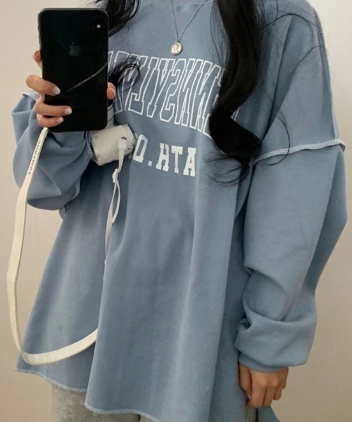 VIVID LADY(ビビッドレディー)の「配色ステッチデザインロゴスウェット(スウェット・レディース・グレー/ライトブルー/アイボリー/チャコール・FREE)」の17枚目の写真