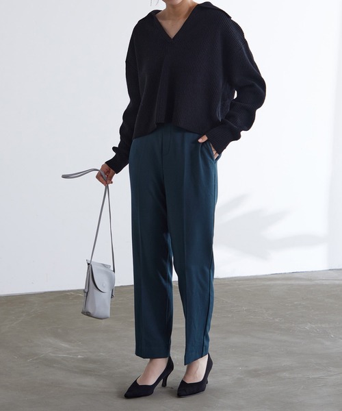 for/c(フォーシー)の「TR裏起毛きれいめパンツ【サスティナブル】(その他パンツ・レディース・ミント/ネイビー/ダークグリーン/ブラック・S/M/L/LL/SP/MP/LP)」の22枚目の写真