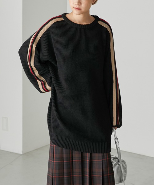 forksy.(フォルクシー)の「【forksy.】片畦編みラインニットプルオーバー(ニット/セーター・レディース・ネイビー/グレー/ブラック・FREE)」の11枚目の写真