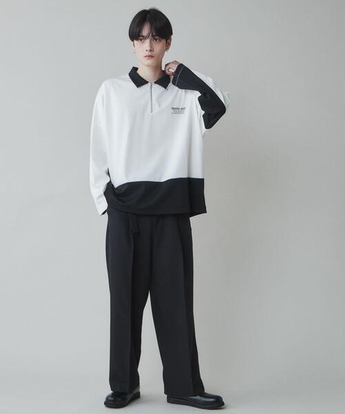 LUCY（ルーシー）の「LUCY/ドルマンポンチハーフジップロンT（Tシャツ/カットソー・メンズ・ブルー/ホワイト・MEDIUM/LARGE）」の3枚目の写真