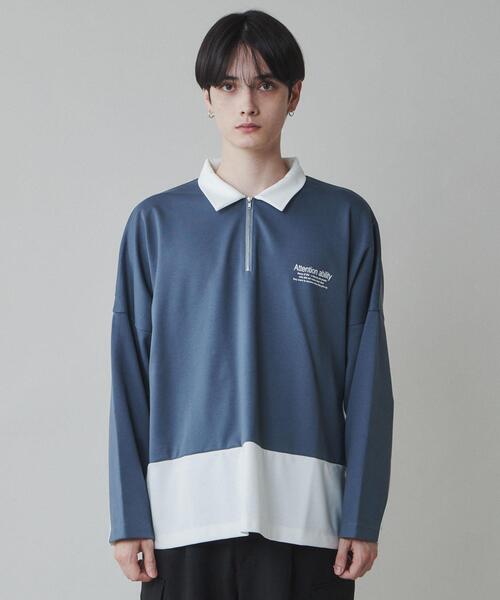 LUCY（ルーシー）の「LUCY/ドルマンポンチハーフジップロンT（Tシャツ/カットソー・メンズ・ブルー/ホワイト・MEDIUM/LARGE）」の13枚目の写真