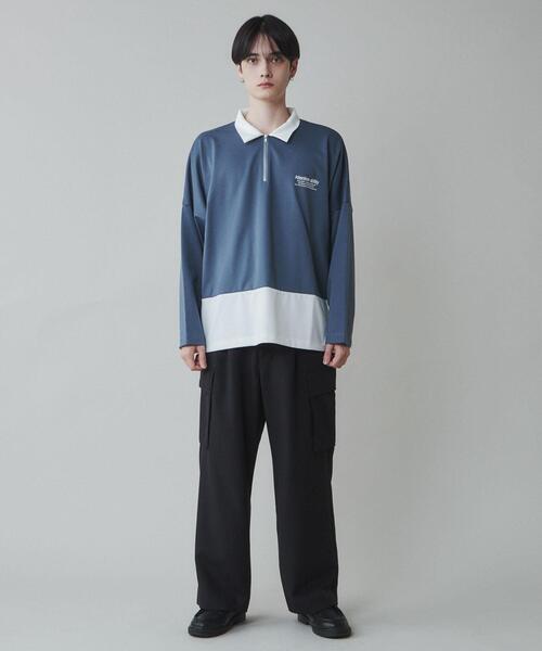 LUCY（ルーシー）の「LUCY/ドルマンポンチハーフジップロンT（Tシャツ/カットソー・メンズ・ブルー/ホワイト・MEDIUM/LARGE）」の14枚目の写真