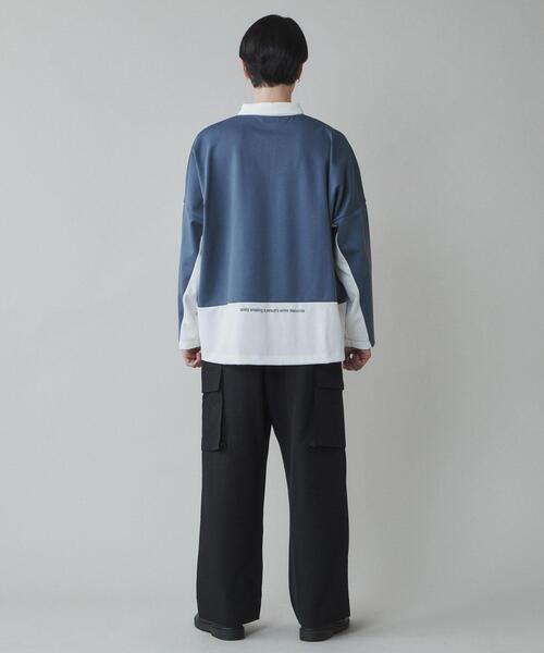 LUCY（ルーシー）の「LUCY/ドルマンポンチハーフジップロンT（Tシャツ/カットソー・メンズ・ブルー/ホワイト・MEDIUM/LARGE）」の16枚目の写真