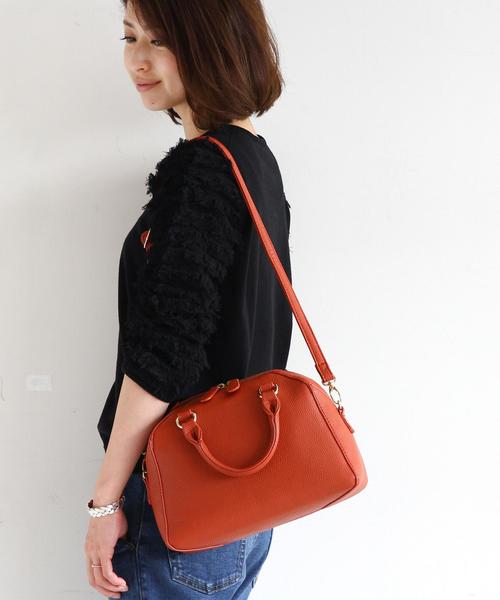 BEAUTY&YOUTH UNITED ARROWS（ビューティーアンドユースユナイテッドアローズ）の「BY フェイクレザー2WAYボストン 3（ボストンバッグ・レディース・ブラック/ベージュ/オレンジ系その他・ﾌﾘ-）」の6枚目の写真