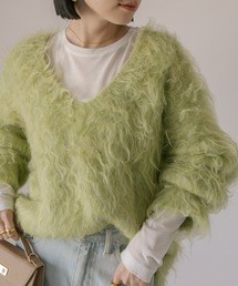 シャギーVネックニット