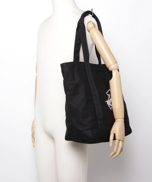 BEVERLY HILLS POLO CLUB(ビバリーヒルズポロクラブ)の「BEVERLY HILLS POLO CLUB/ビバリーヒルズポロクラブ 16ozキャンバスロゴ入りトート(トートバッグ・レディース・ホワイト×ネイビー/ホワイト×グリーン/ベージュ/ブラック/ネイビー/ピンク/ライトインディゴブルー・FREE)」の11枚目の写真