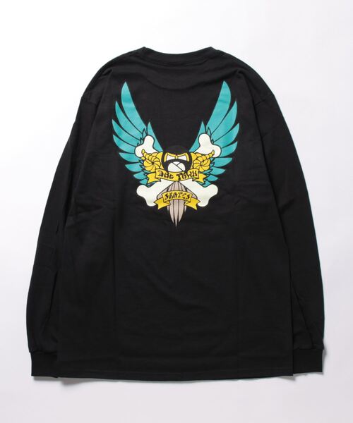 DOGTOWN（ドッグタウン）の「CROSS BONES L/S T-SHIRTS/DOGTOWN(ドッグタウン)長袖バックプリントロンT（Tシャツ/カットソー・メンズ・ホワイト×ブルー/ブラック×ブルー・MEDIUM/LARGE/X-LARGE）」の3枚目の写真