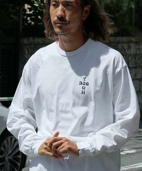 DOGTOWN（ドッグタウン）の「CROSS BONES L/S T-SHIRTS/DOGTOWN(ドッグタウン)長袖バックプリントロンT（Tシャツ/カットソー・メンズ・ホワイト×ブルー/ブラック×ブルー・MEDIUM/LARGE/X-LARGE）」の5枚目の写真