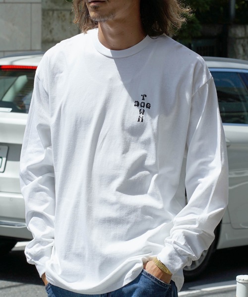 DOGTOWN（ドッグタウン）の「CROSS BONES L/S T-SHIRTS/DOGTOWN(ドッグタウン)長袖バックプリントロンT（Tシャツ/カットソー・メンズ・ホワイト×ブルー/ブラック×ブルー・MEDIUM/LARGE/X-LARGE）」の6枚目の写真