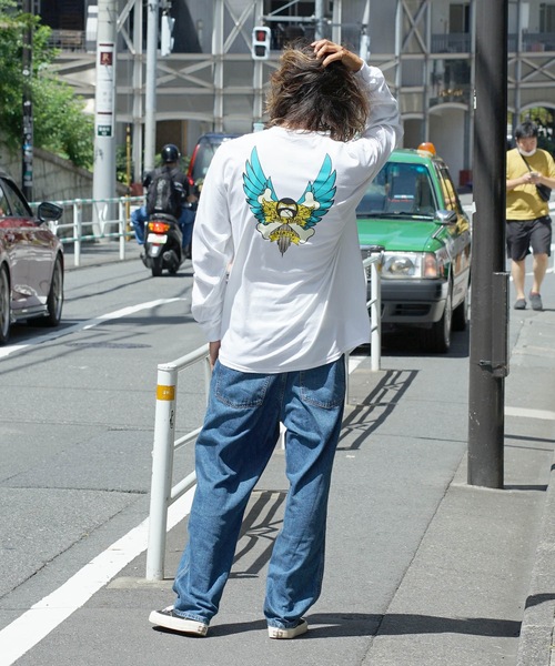 DOGTOWN（ドッグタウン）の「CROSS BONES L/S T-SHIRTS/DOGTOWN(ドッグタウン)長袖バックプリントロンT（Tシャツ/カットソー・メンズ・ホワイト×ブルー/ブラック×ブルー・MEDIUM/LARGE/X-LARGE）」の12枚目の写真