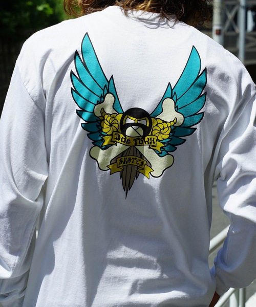 DOGTOWN（ドッグタウン）の「CROSS BONES L/S T-SHIRTS/DOGTOWN(ドッグタウン)長袖バックプリントロンT（Tシャツ/カットソー・メンズ・ホワイト×ブルー/ブラック×ブルー・MEDIUM/LARGE/X-LARGE）」の21枚目の写真