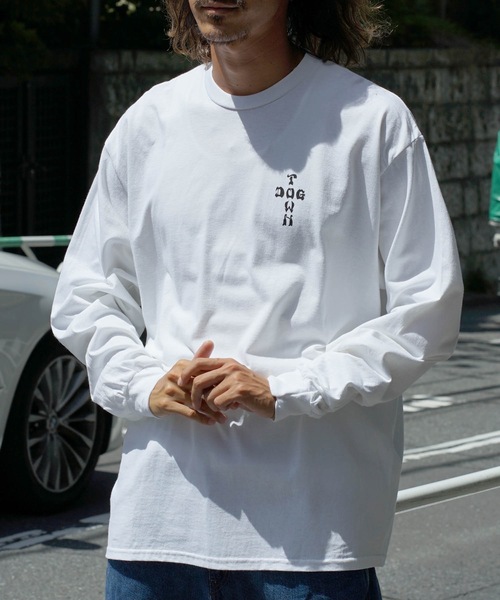 DOGTOWN（ドッグタウン）の「CROSS BONES L/S T-SHIRTS/DOGTOWN(ドッグタウン)長袖バックプリントロンT（Tシャツ/カットソー・メンズ・ホワイト×ブルー/ブラック×ブルー・MEDIUM/LARGE/X-LARGE）」の9枚目の写真