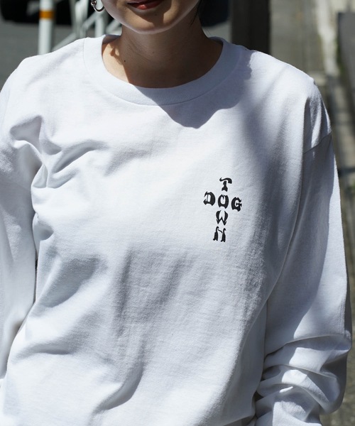 DOGTOWN（ドッグタウン）の「CROSS BONES L/S T-SHIRTS/DOGTOWN(ドッグタウン)長袖バックプリントロンT（Tシャツ/カットソー・メンズ・ホワイト×ブルー/ブラック×ブルー・MEDIUM/LARGE/X-LARGE）」の14枚目の写真