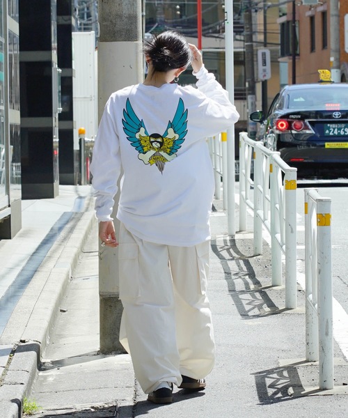 DOGTOWN（ドッグタウン）の「CROSS BONES L/S T-SHIRTS/DOGTOWN(ドッグタウン)長袖バックプリントロンT（Tシャツ/カットソー・メンズ・ホワイト×ブルー/ブラック×ブルー・MEDIUM/LARGE/X-LARGE）」の18枚目の写真