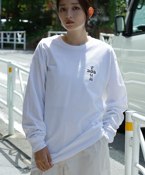 DOGTOWN（ドッグタウン）の「CROSS BONES L/S T-SHIRTS/DOGTOWN(ドッグタウン)長袖バックプリントロンT（Tシャツ/カットソー・メンズ・ホワイト×ブルー/ブラック×ブルー・MEDIUM/LARGE/X-LARGE）」の4枚目の写真