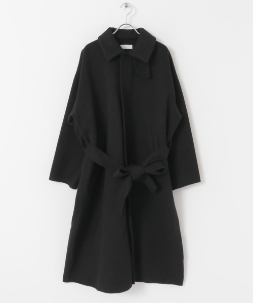 かぐれ（カグレ）の「ウールステンカラーコート（ステンカラーコート・レディース・ブラック/グレー・FREE）」の4枚目の写真