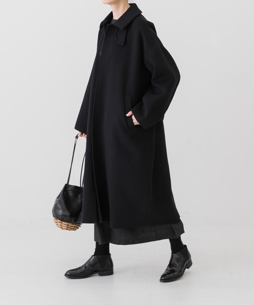 かぐれ（カグレ）の「ウールステンカラーコート（ステンカラーコート・レディース・ブラック/グレー・FREE）」の5枚目の写真
