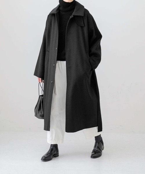 かぐれ グレー 起毛ウールノーカラーコート かぐれ（カグレ）の「ウールノーカラーコート（ノーカラーコート