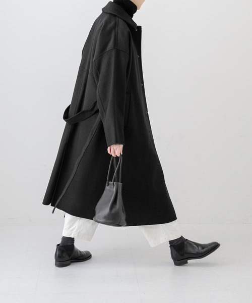 かぐれ（カグレ）の「ウールステンカラーコート（ステンカラーコート・レディース・ブラック/グレー・FREE）」の8枚目の写真