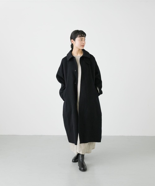 かぐれ（カグレ）の「ウールステンカラーコート（ステンカラーコート・レディース・ブラック/グレー・FREE）」の14枚目の写真