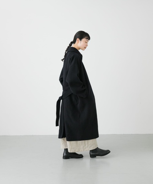 かぐれ（カグレ）の「ウールステンカラーコート（ステンカラーコート・レディース・ブラック/グレー・FREE）」の16枚目の写真