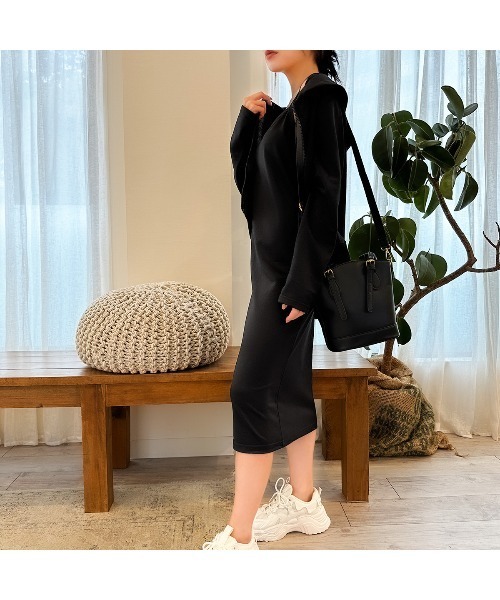 PRIVATE  BEACH（プライベートビーチ）の「2点セットルームウェア パーカー＆キャミワンピース（ルームウェア/パジャマ・レディース・グレー/ブラック/ネイビー・M/L）」の5枚目の写真