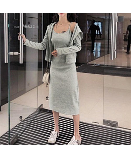 PRIVATE  BEACH（プライベートビーチ）の「2点セットルームウェア パーカー＆キャミワンピース（ルームウェア/パジャマ・レディース・グレー/ブラック/ネイビー・M/L）」の10枚目の写真