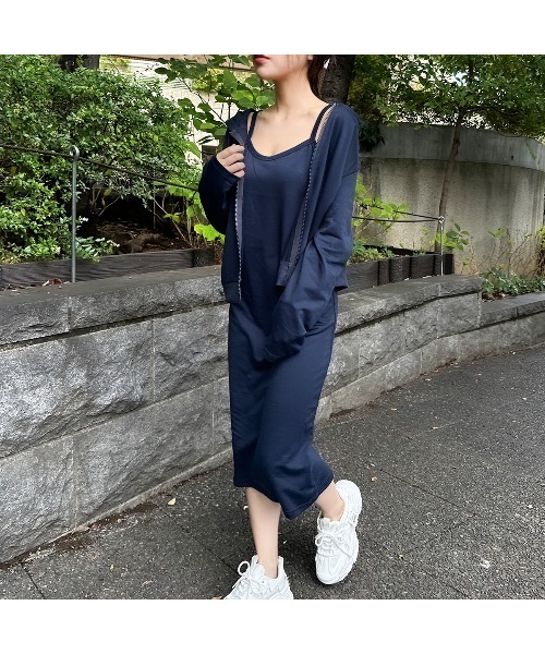 PRIVATE  BEACH（プライベートビーチ）の「2点セットルームウェア パーカー＆キャミワンピース（ルームウェア/パジャマ・レディース・グレー/ブラック/ネイビー・M/L）」の17枚目の写真