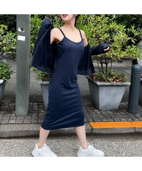 PRIVATE  BEACH（プライベートビーチ）の「2点セットルームウェア パーカー＆キャミワンピース（ルームウェア/パジャマ・レディース・グレー/ブラック/ネイビー・M/L）」の18枚目の写真