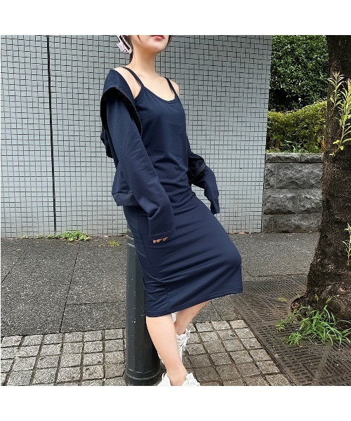 PRIVATE  BEACH（プライベートビーチ）の「2点セットルームウェア パーカー＆キャミワンピース（ルームウェア/パジャマ・レディース・グレー/ブラック/ネイビー・M/L）」の19枚目の写真