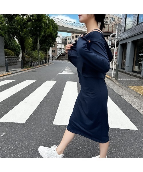 PRIVATE  BEACH（プライベートビーチ）の「2点セットルームウェア パーカー＆キャミワンピース（ルームウェア/パジャマ・レディース・グレー/ブラック/ネイビー・M/L）」の21枚目の写真