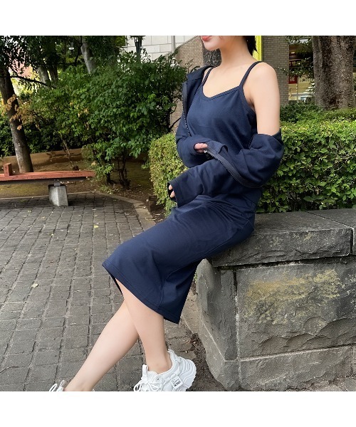 PRIVATE  BEACH（プライベートビーチ）の「2点セットルームウェア パーカー＆キャミワンピース（ルームウェア/パジャマ・レディース・グレー/ブラック/ネイビー・M/L）」の22枚目の写真