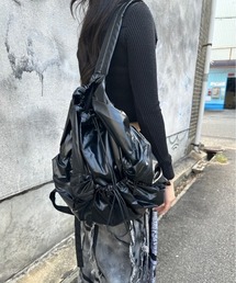 Never mind the XU / Chikashitsu+ | ストリートブランド nmtc + エヌエムティーシープラス string backpack バックパック リュック ストリング バック メタリック シルバーバック 鞄 韓国ファッション(バックパック/リュック)