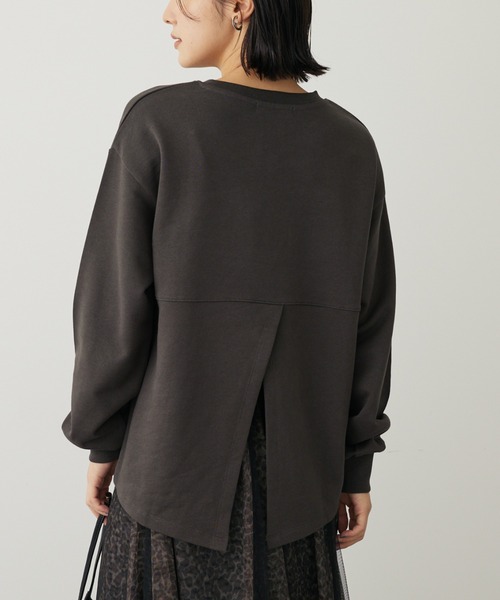 Sugar spoon(シュガースプーン)の「・SUGAR SPOON バックスリットウラケスウェット(スウェット・レディース・グリーン/ライトベージュ/ブラック/チャコールグレー・FREE)」の3枚目の写真