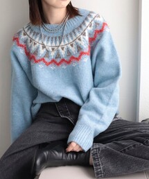 fredy emue | 求心風ラメフェザープルオーバーニット(ニット/セーター)