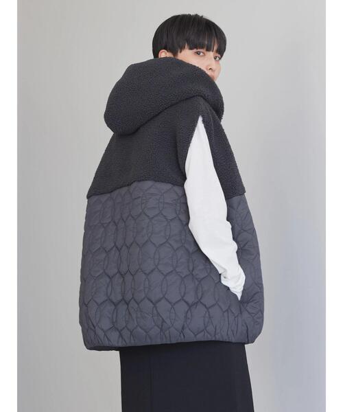 AMERICAN HOLIC（アメリカンホリック）の「キルポカキルトフードベスト（ベスト・レディース・チャコールグレー・L/M）」の11枚目の写真