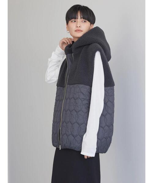 AMERICAN HOLIC（アメリカンホリック）の「キルポカキルトフードベスト（ベスト・レディース・チャコールグレー・L/M）」の8枚目の写真