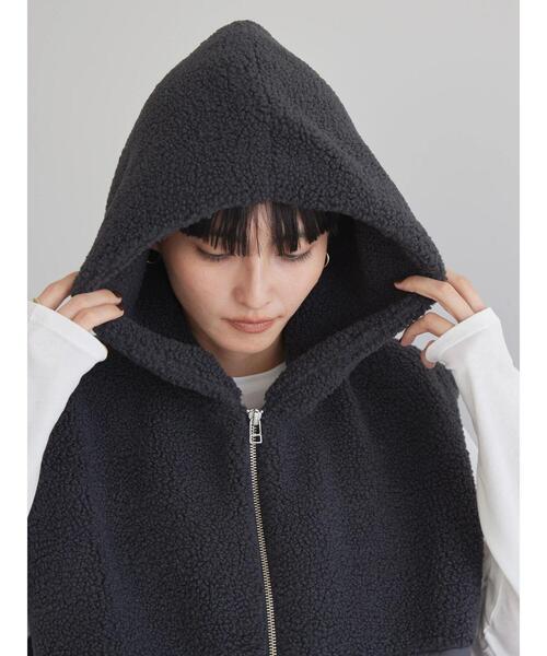 AMERICAN HOLIC（アメリカンホリック）の「キルポカキルトフードベスト（ベスト・レディース・チャコールグレー・L/M）」の6枚目の写真