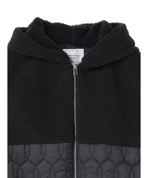 AMERICAN HOLIC（アメリカンホリック）の「キルポカキルトフードベスト（ベスト・レディース・チャコールグレー・L/M）」の14枚目の写真