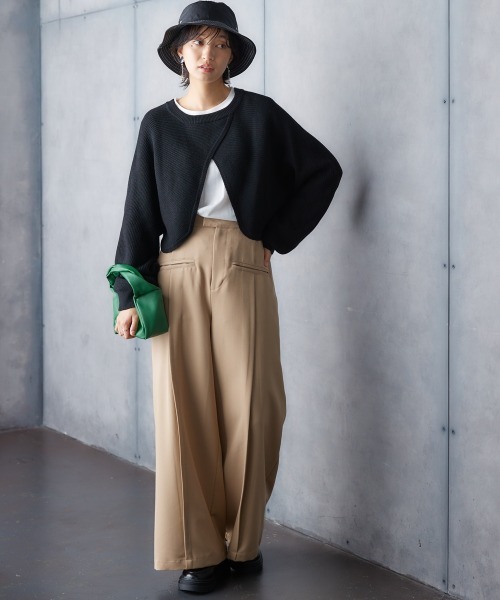 Soiunique（スワユニーク）の「センタープレス超ワイドパンツ ［Soiunique］（その他パンツ・レディース・ブラック/カーキ/ベージュ・M/LL/L）」の6枚目の写真