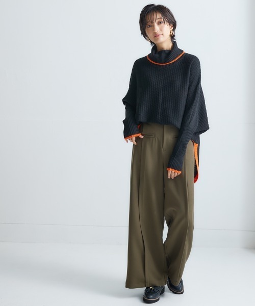 Soiunique（スワユニーク）の「センタープレス超ワイドパンツ ［Soiunique］（その他パンツ・レディース・ブラック/カーキ/ベージュ・M/LL/L）」の8枚目の写真