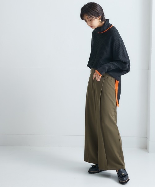 Soiunique（スワユニーク）の「センタープレス超ワイドパンツ ［Soiunique］（その他パンツ・レディース・ブラック/カーキ/ベージュ・M/LL/L）」の9枚目の写真