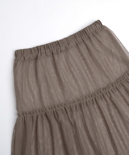 SUGAR BISKET（シュガービスケット）の「ティアードチュールスカート（スカート・レディース・ホワイト/ブラウン/ブラック/グレー/ブラック系/ピンク・フリー）」の10枚目の写真