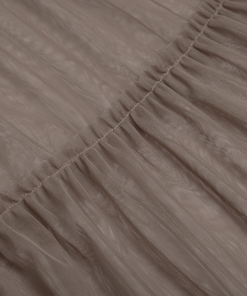 SUGAR BISKET（シュガービスケット）の「ティアードチュールスカート（スカート・レディース・ホワイト/ブラウン/ブラック/グレー/ブラック系/ピンク・フリー）」の11枚目の写真