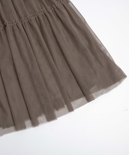 SUGAR BISKET（シュガービスケット）の「ティアードチュールスカート（スカート・レディース・ホワイト/ブラウン/ブラック/グレー/ブラック系/ピンク・フリー）」の14枚目の写真