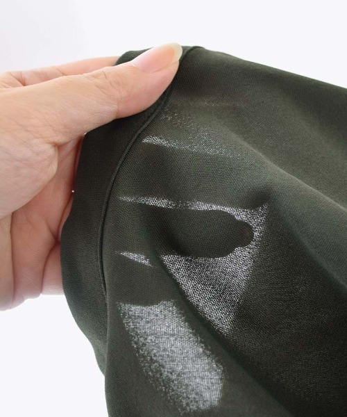 e-zakkamania stores（イーザッカマニアストアーズ）の「バブルヘム シアースリーブトップ（シャツ/ブラウス・レディース・カーキ/ブラック・M）」の10枚目の写真